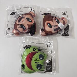 McDonald's The Emoji Movie Happy Meal Toys Lot Frog #8 and Monkey #2 2017